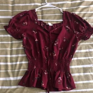 Sweet Wanderer floral square neck top